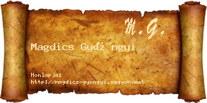 Magdics Gyöngyi névjegykártya