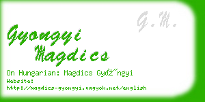 gyongyi magdics business card